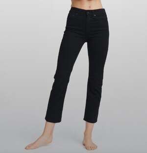 rag & bone Nina Cigarette Jeans 25 0 Black Denim Straight Leg Crop Ankle